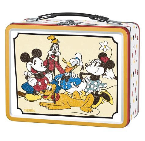 thermos metal mickey mouse & friends tin lunch box|mickey mouse thermos funtainer bottle.